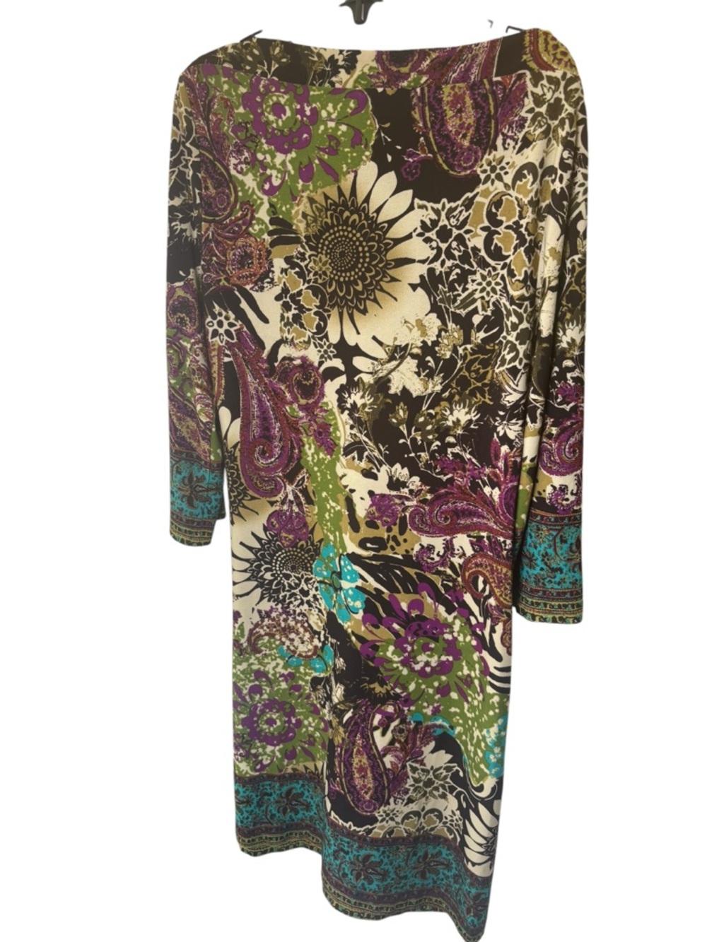 Beige by eci Floral Paisley Print Dress Purple, Green, Cream, Black Women’s 6 - Picture 4 of 9